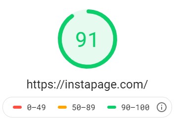 Instapage Desktop UX Google Pagespeed Insights
